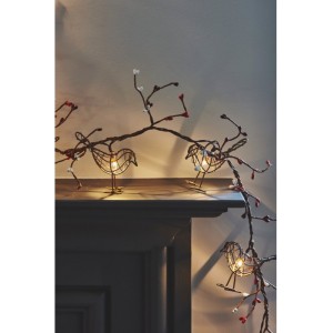 Winter Robin Garland  - 2m - 12 warm white LEDs - Battery Operated - Indoor Use Only